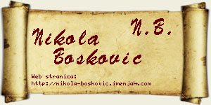 Nikola Bošković vizit kartica